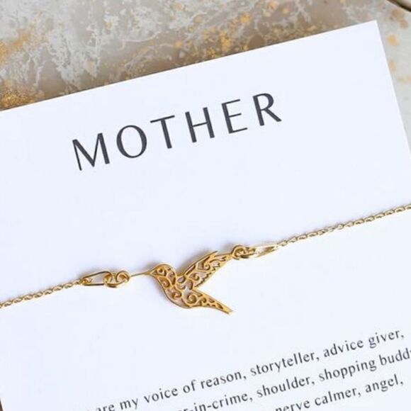 💕💕JUST IN💕💕Mother BRACELET Bird Bracelet Golden Adjustable Bracelet Ornate - Picture 7 of 7
